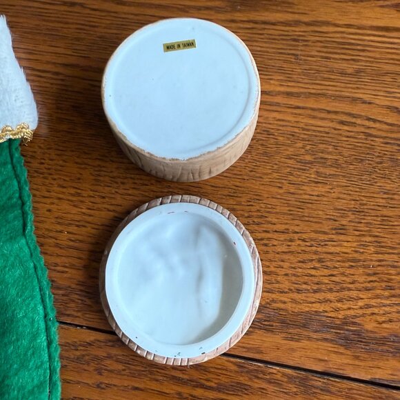 Vintage Santa, Coaster set, Stocking, Porcelain Santa Candle - Picture 11 of 17